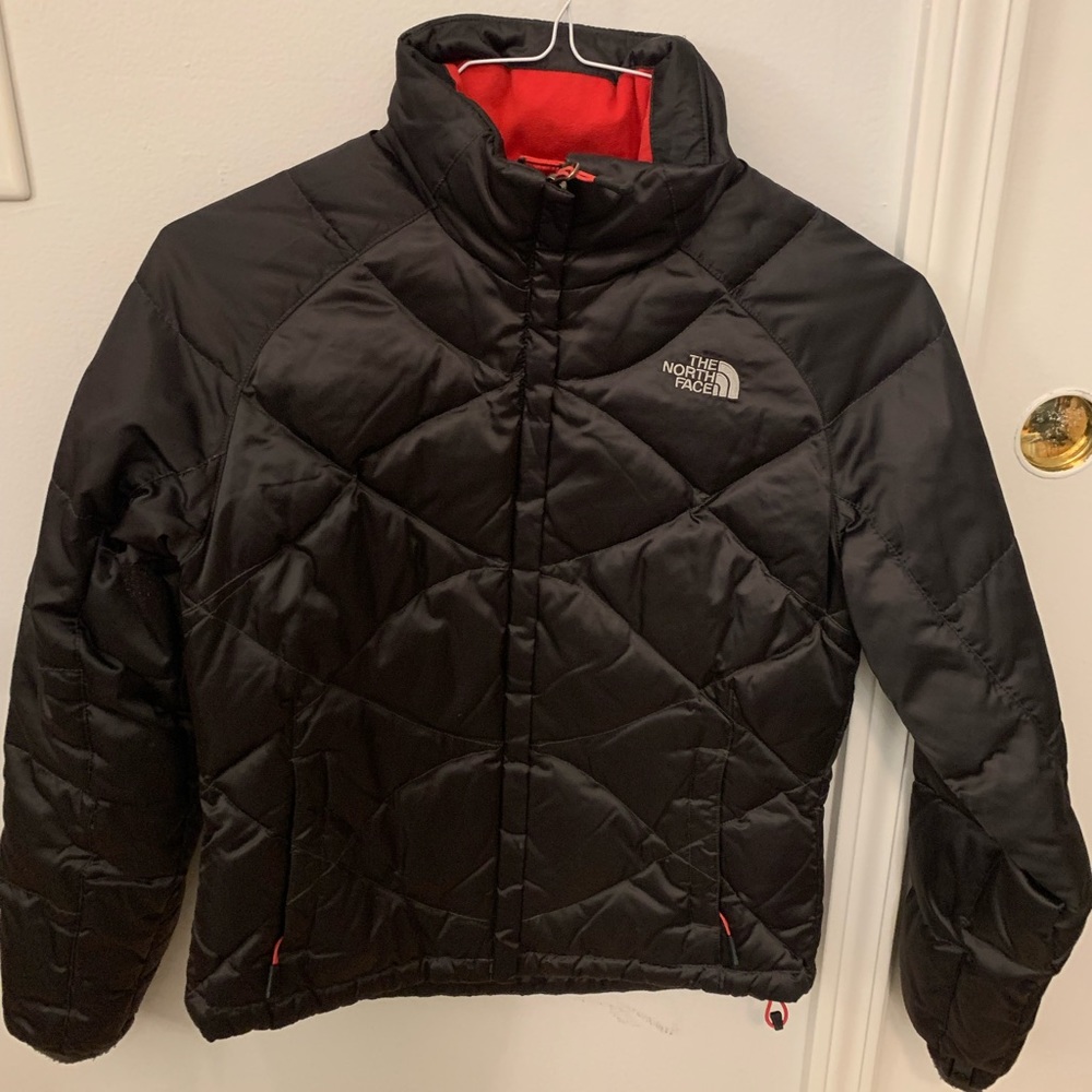 North Face - Down Winter Jacket - S - Charcoal Gray w/ Pink